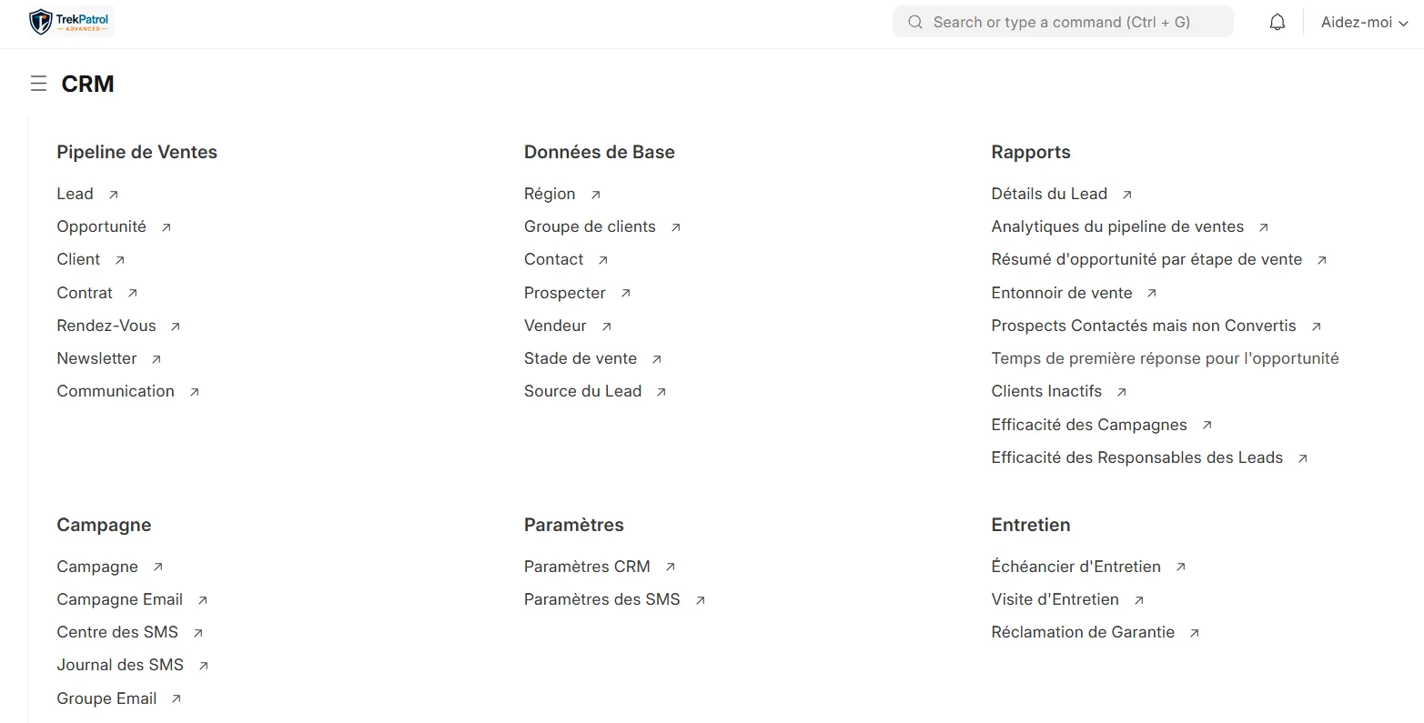 TrekPatrol Business CRM pipeline