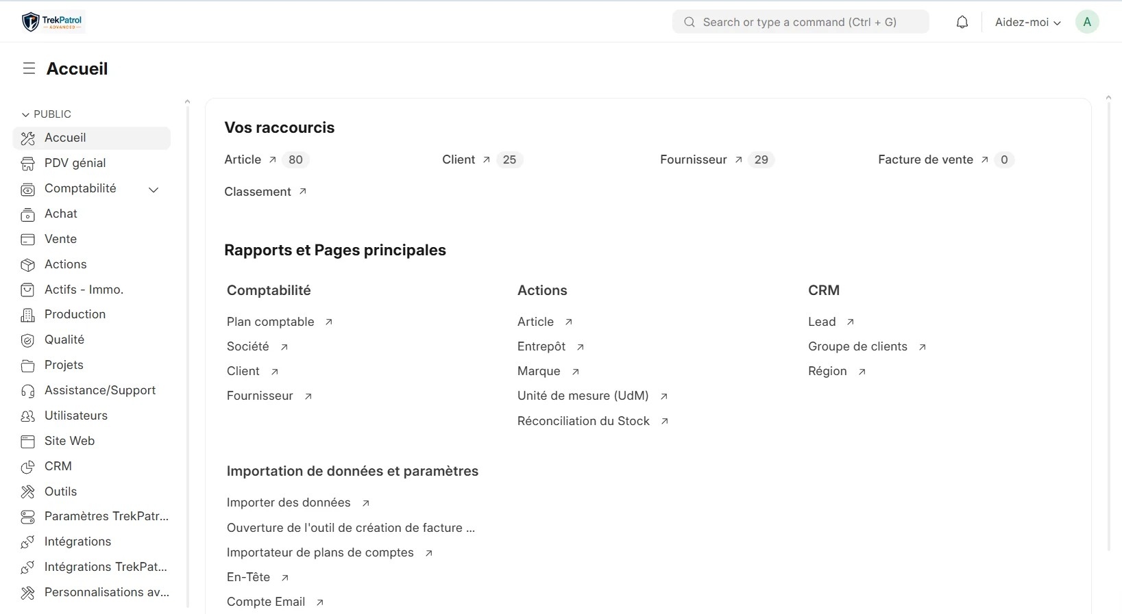 Espace de gestion TrekPatrol Business